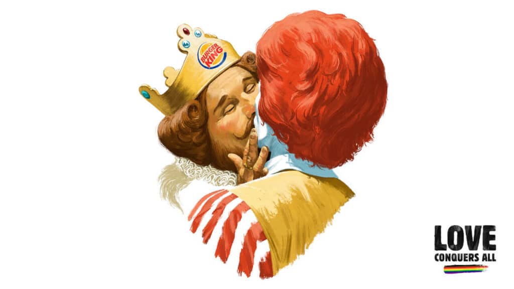Burger King besa a McDonald's por el Día del Orgullo 2020.